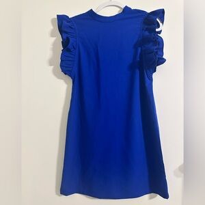 TCEC Royal Blue Ruffle Sleeve Mini Dress - Size Small